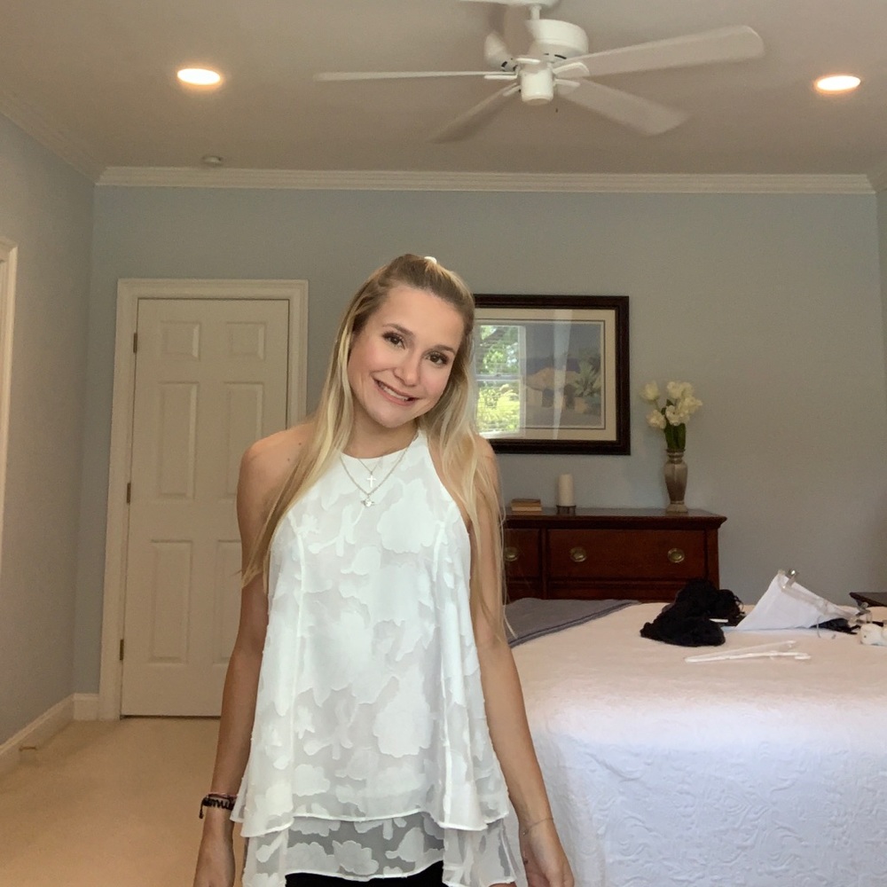 white floral tank